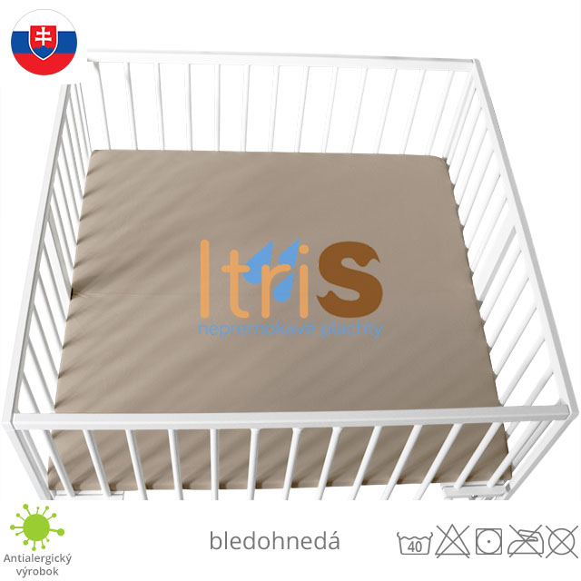 Bledohnedá jersey napínacia plachta do ohrádky - klasická (premokavá) 100% bavlna