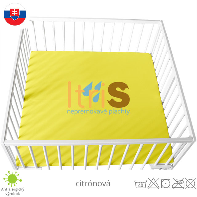 Citrónová jersey napínacia plachta do ohrádky - klasická (premokavá) 100% bavlna