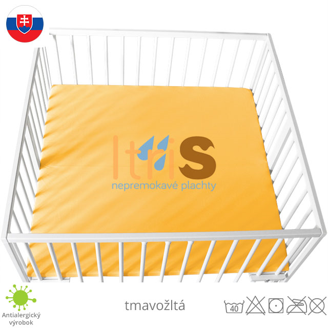 Tmavožltá jersey napínacia plachta do ohrádky - klasická (premokavá) 100% bavlna