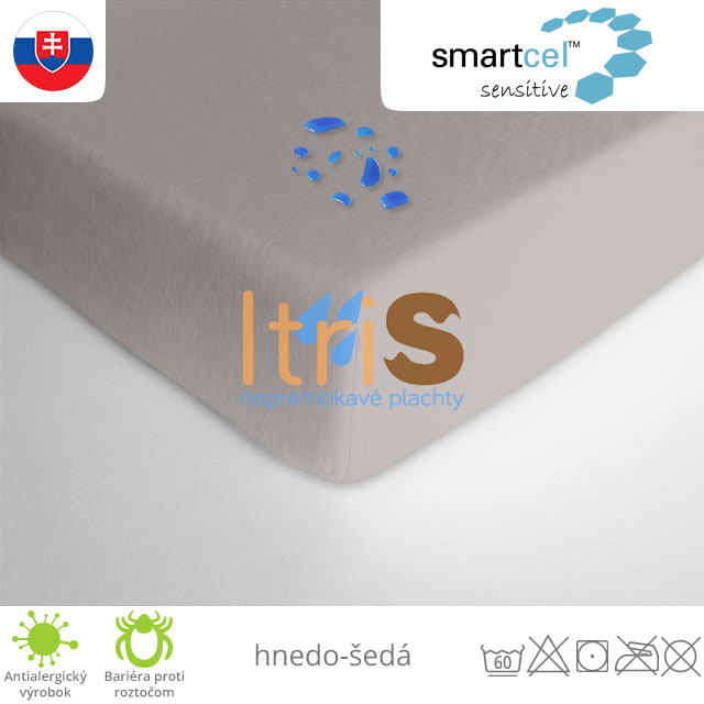 Nepremokavá plachta napínacia s PU záterom - Smartcel, hnedo-šedá