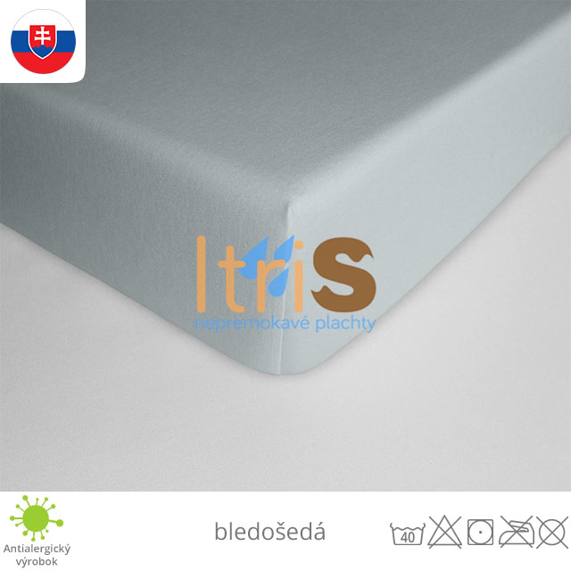 Bledošedá jersey napínacia plachta na mieru zákazníka - klasická (premokavá) 100% bavlna