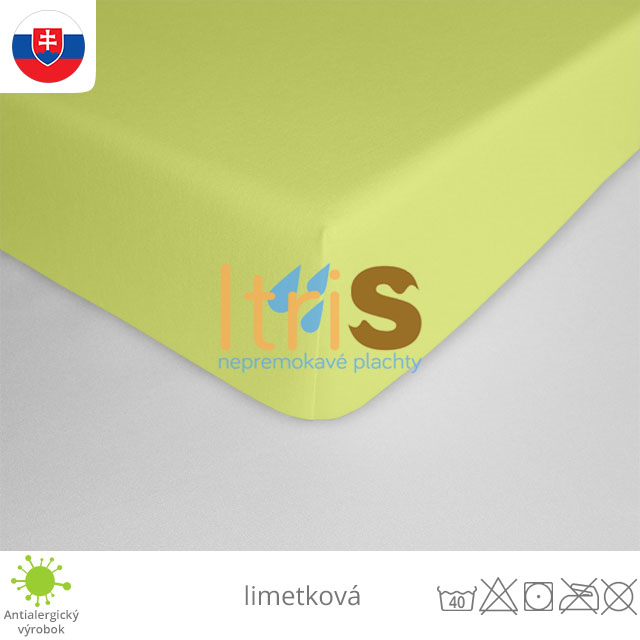 Limetková jersey napínacia plachta na mieru zákazníka - klasická (premokavá) 100% bavlna