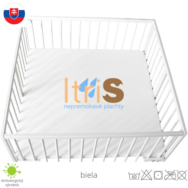 Biela jersey napínacia plachta do ohrádky - klasická (premokavá) 100% bavlna